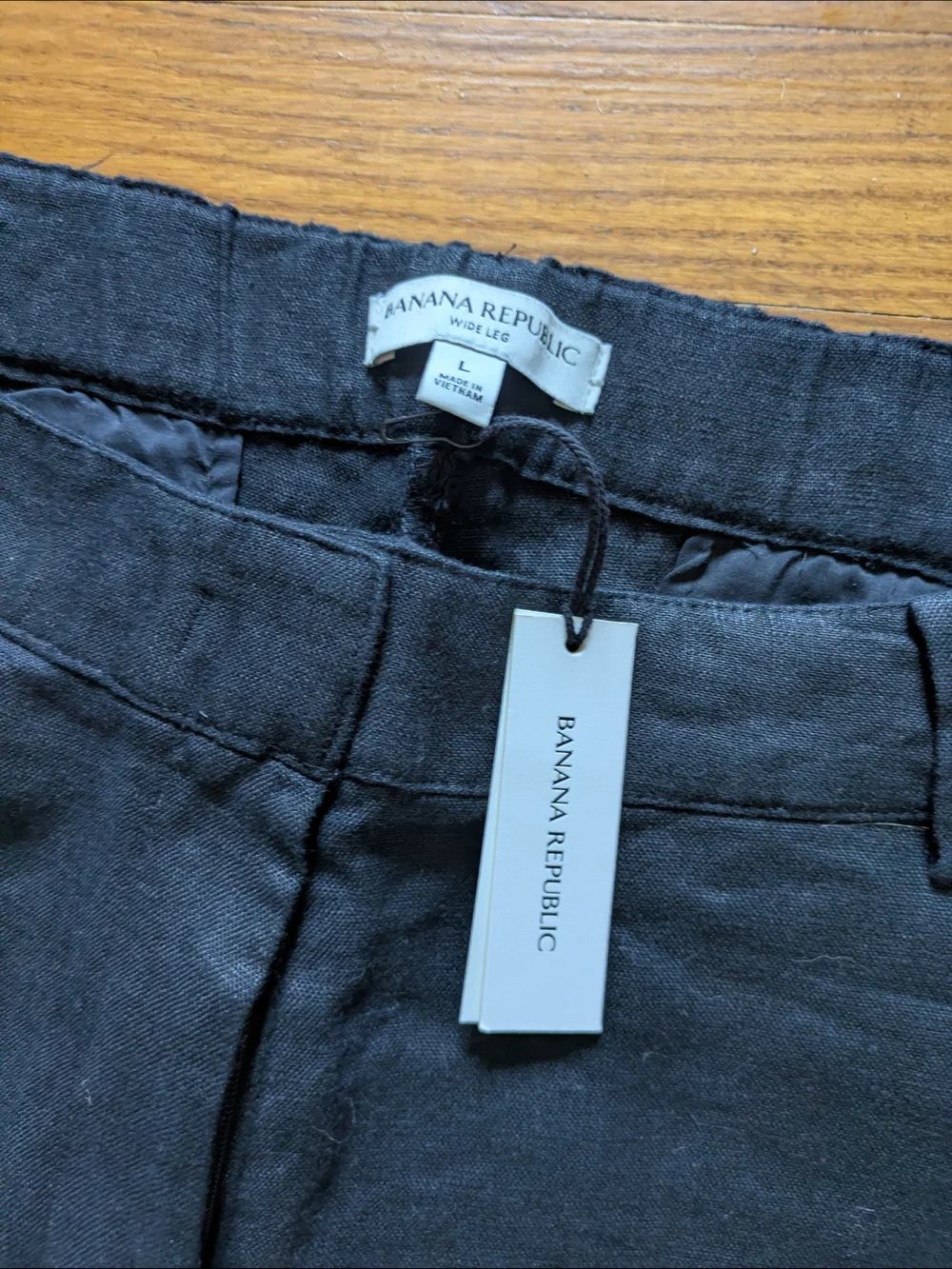 Banana Republic The Everyday Pant Black Wide-Leg Linen Trousers L